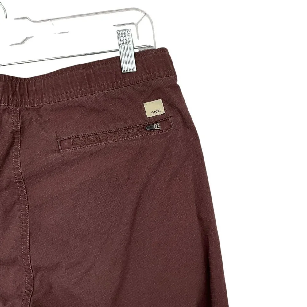 Vuori Ripstop Pants Chestnut Brown Mid Rise Drawstring Size Medium M - Picture 8 of 9
